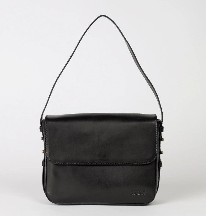 Sac Gina - cuir classique lisse - Noir