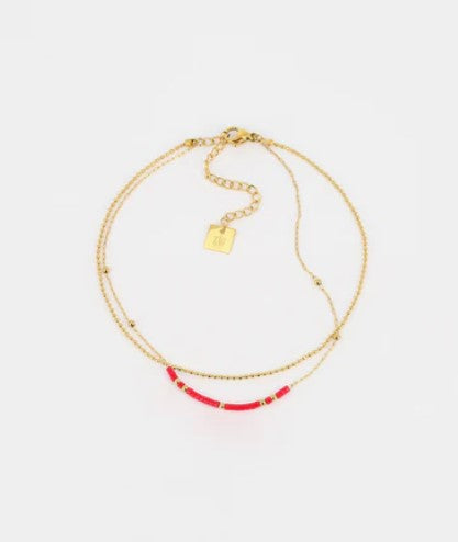 Bracelet de cheville Alana - rouge