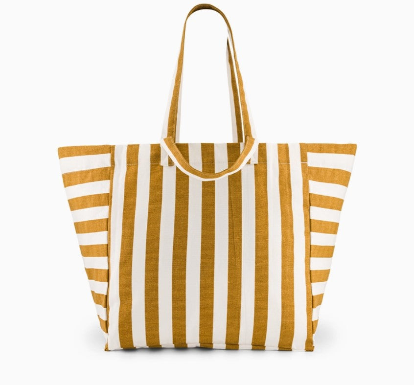 Sac Elisa imprimé rayures - Caramel et écru