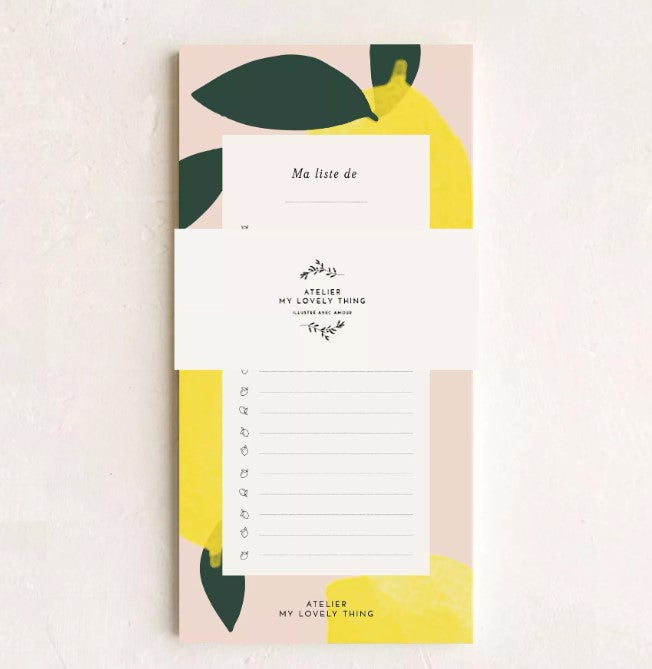 Bloc notes - Zeste de citron