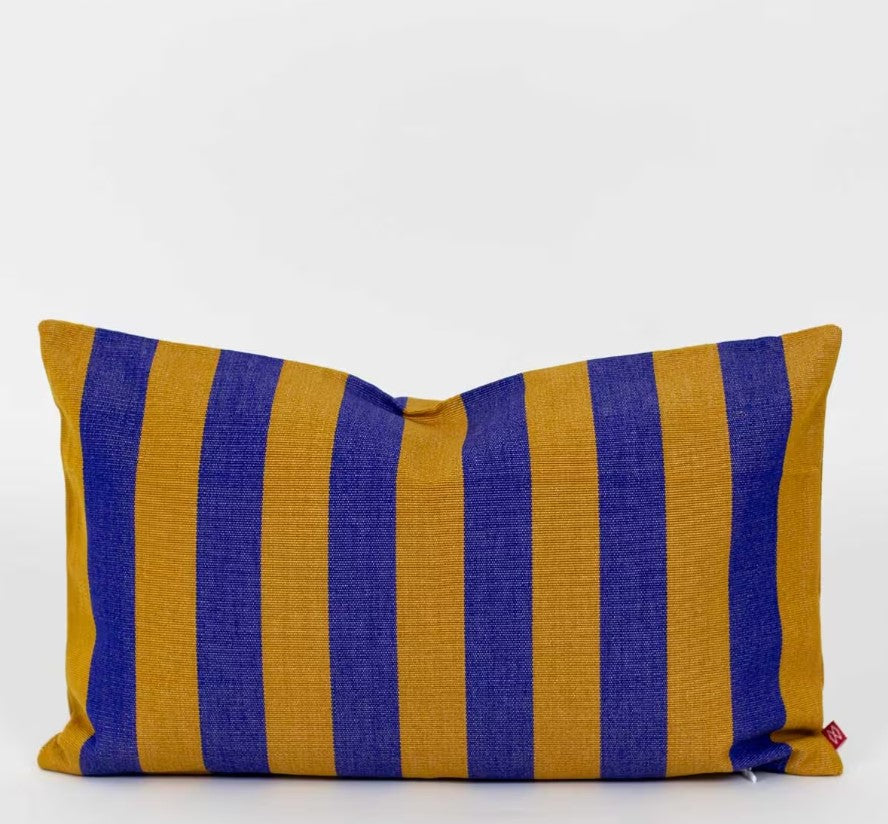 Housse de coussin Carla - 30x50cm - mustard indigo