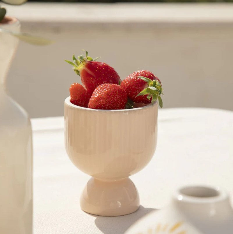 Bougeoir / vase en céramique Lus - mini - Poudré