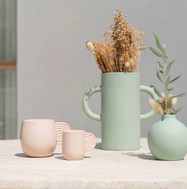 Vase avec anses en céramique Mediterranea - Vert