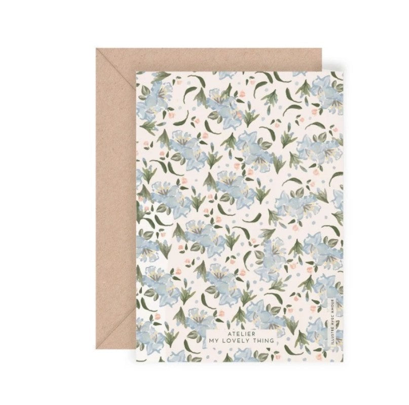 Carte avec enveloppe - Bonjour Fleuri