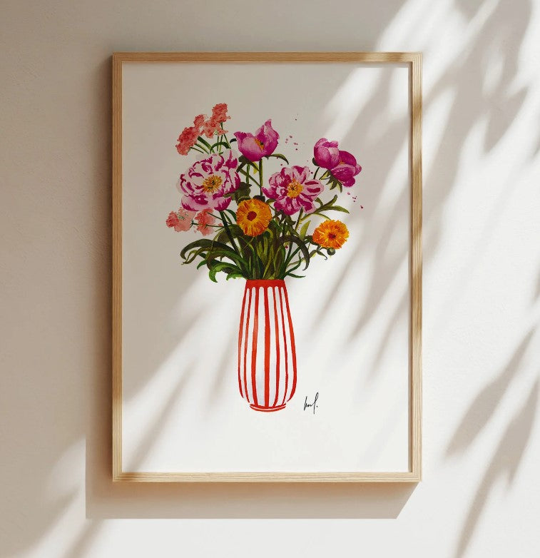 Affiche A4 Pink Peonies