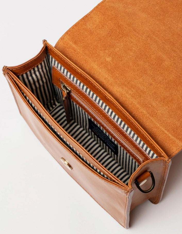 Sac Audrey Mini - Cuir Classique à Carreaux Cognac