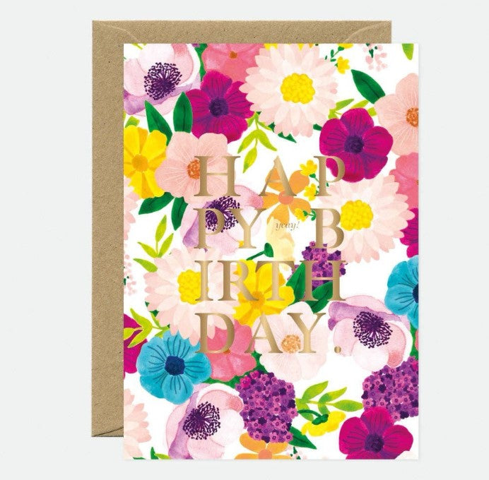 Carte A6 avec enveloppe - Gold Lilac Bday