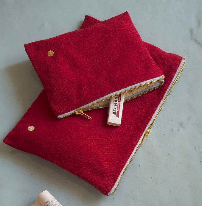 Pouch M déperlante - Cherry
