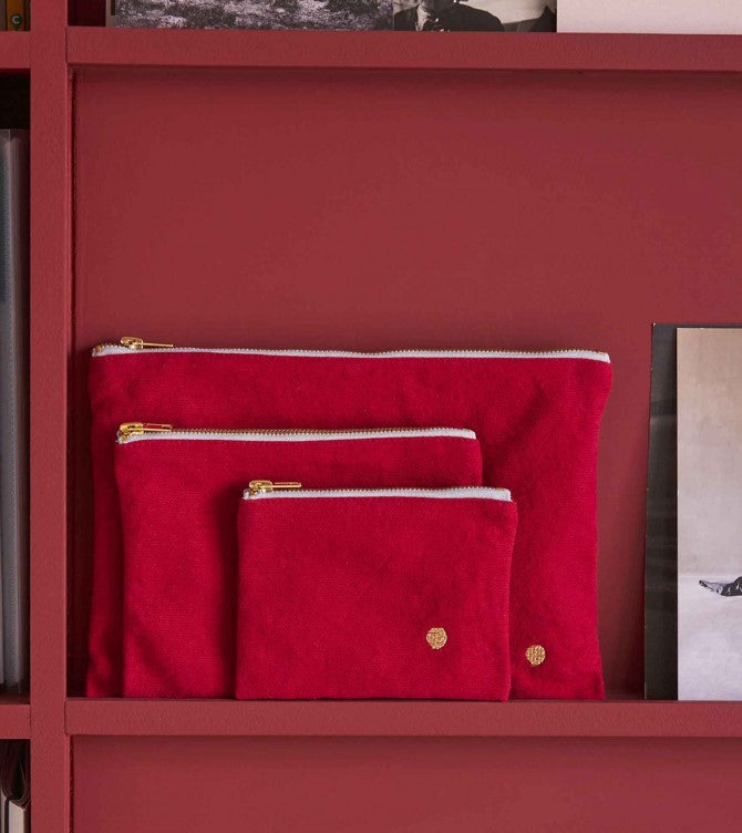Pouch M déperlante - Cherry