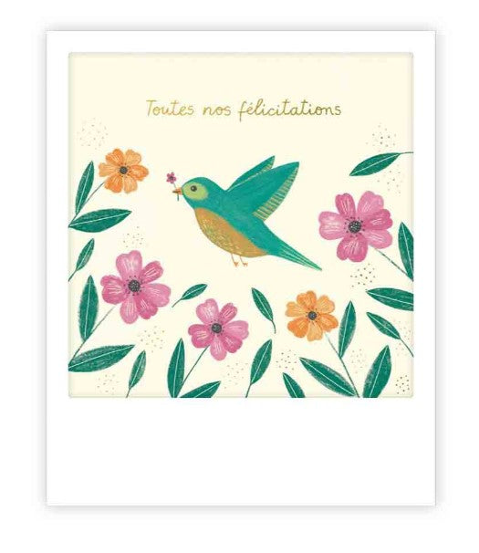 Mini carte postale - Felicitations bird - MP0854FR