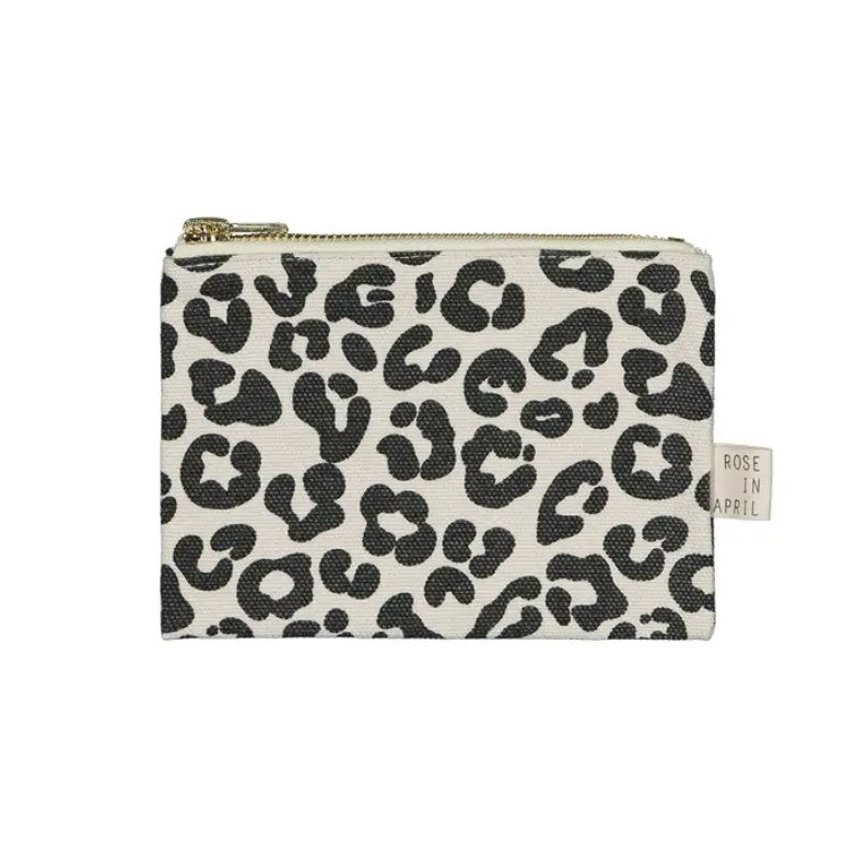 Porte-monnaie Marie imprimé léopard - Graou greige
