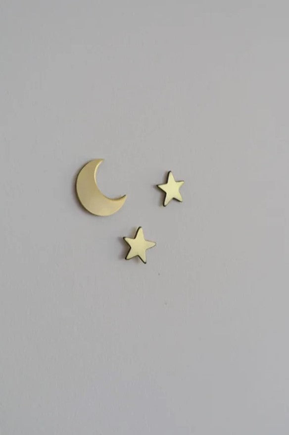 Mini Bijou mural en laiton - Lune