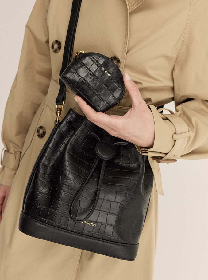 Porte-monnaie - Yuri - Noir - Croco