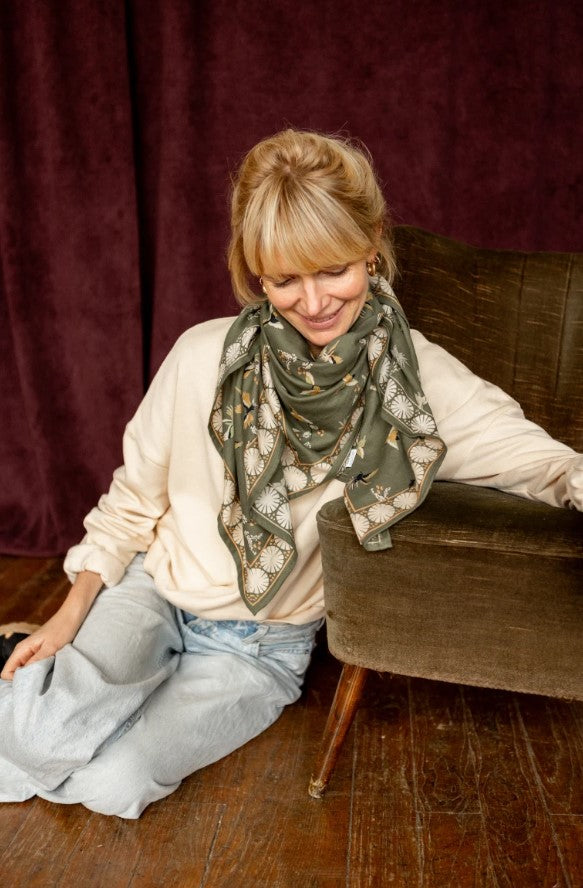 Foulard Latika - Cerisier - Eucalyptus