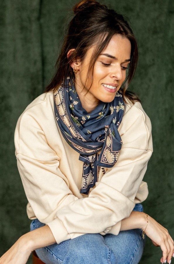 Foulard Latika - Cerisier - Orage