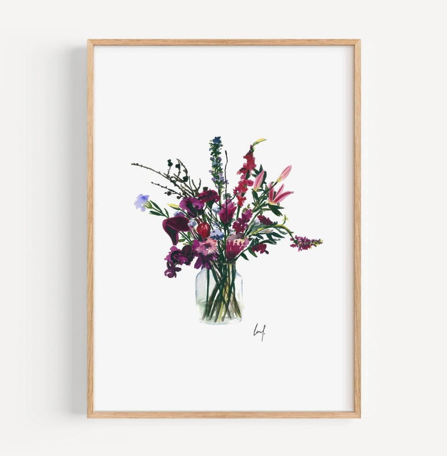Affiche A3 Violet Flowers
