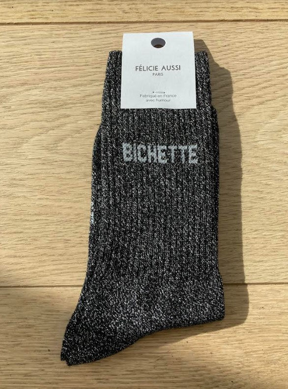 Chaussettes - Bichette - noir paillettes - 36/40