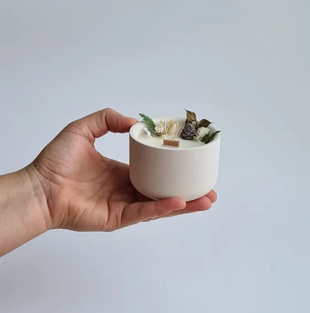 Bougie fleurie - Musc blanc - Small