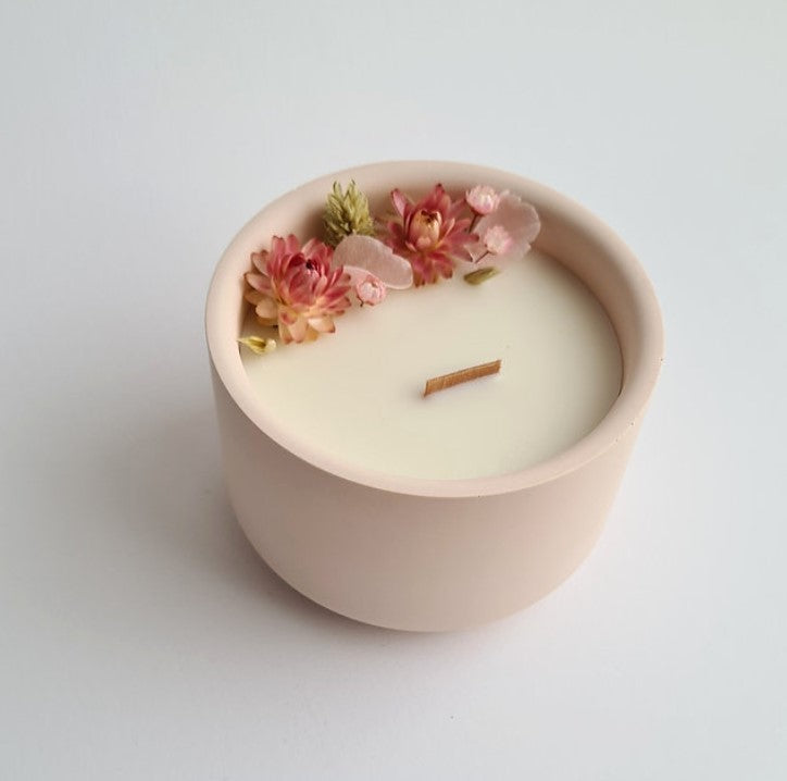 Bougie fleurie - Fleur de coton - Small