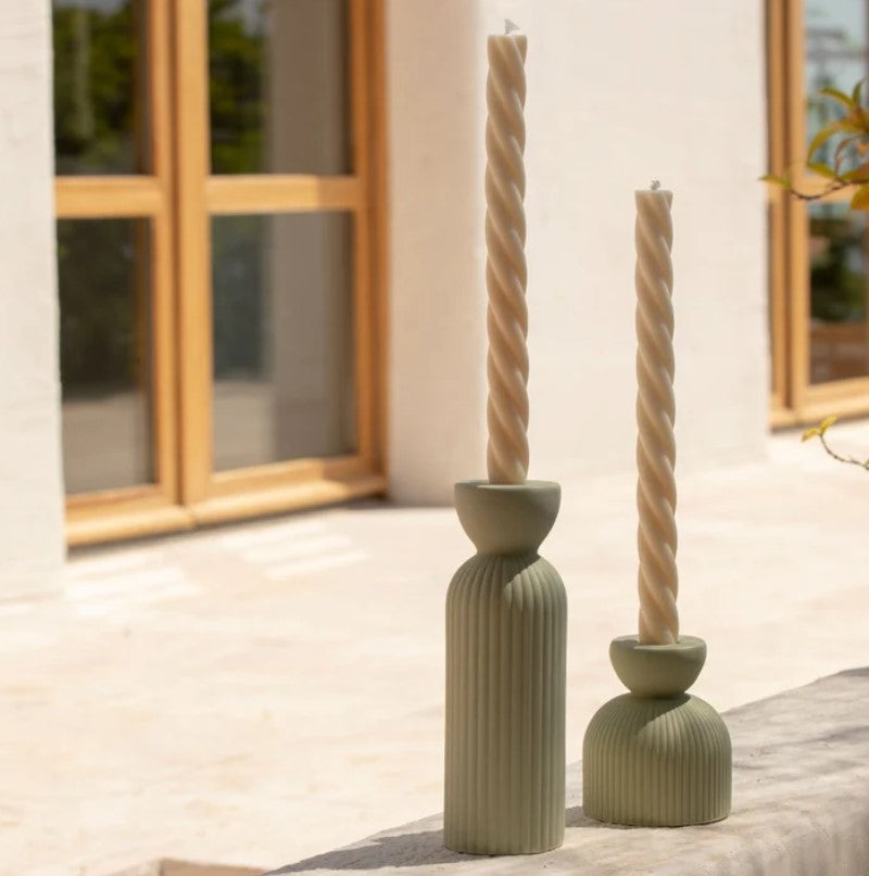 Bougeoir / vase en céramique Lus  - medium - Vert