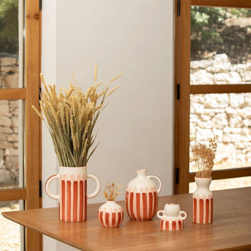 Vase Totem en céramique Mediterranea - Rayures