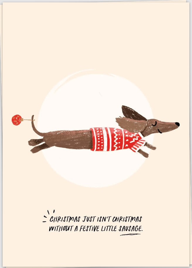 Kaart blanche - carte postale - Festive sausage