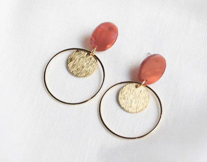 Boucles d'oreilles Milou terracotta - F025