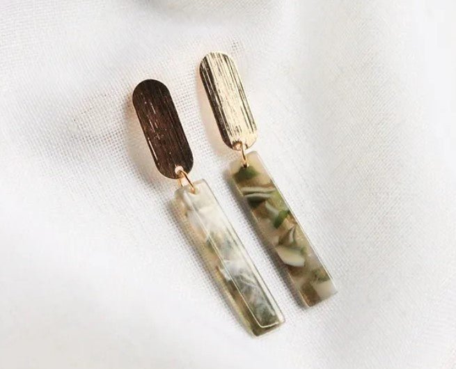 Boucles d'oreilles Cecille - vert - G092