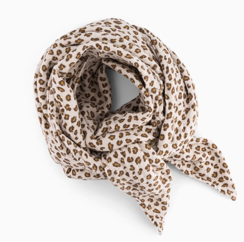Foulard Bianca - Mini Léopard - greige