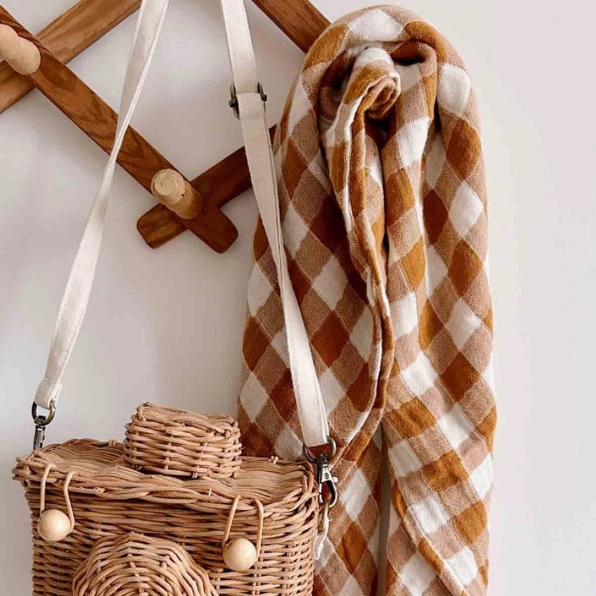 Foulard Bianca - Vichy - Caramel