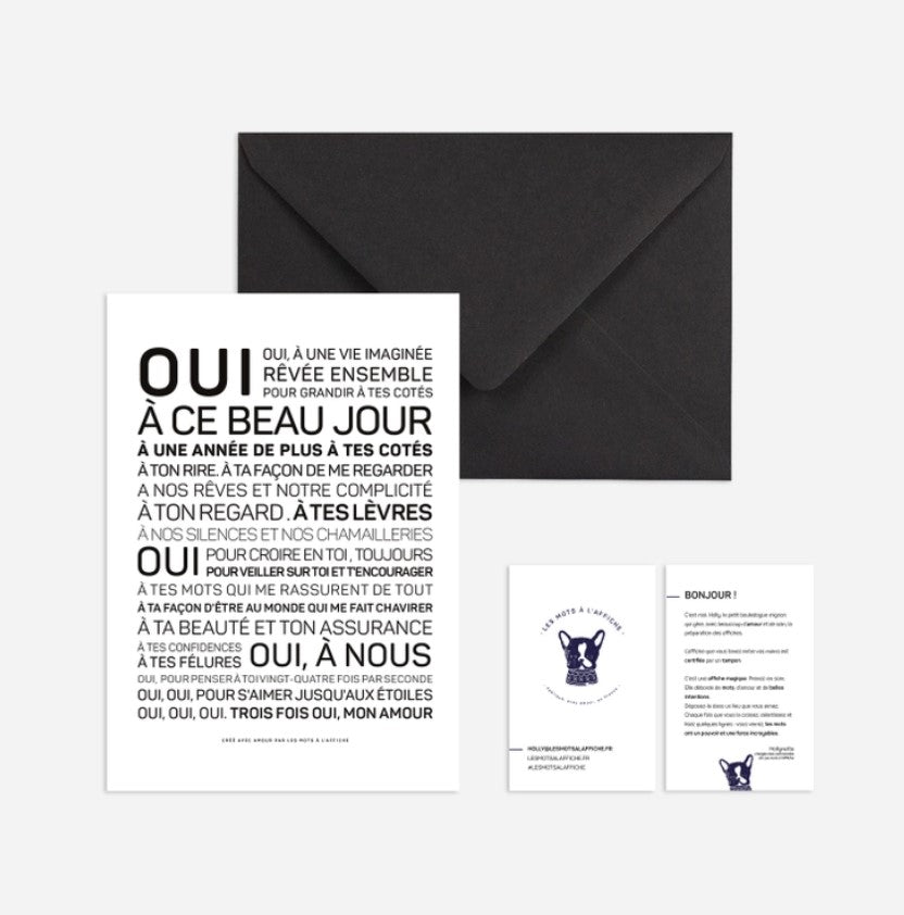 Carte postale avec enveloppe - Oui (à ce beau jour)