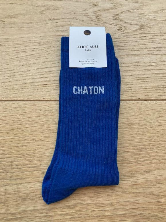 Chaussettes - Chaton - bleu - 40/45