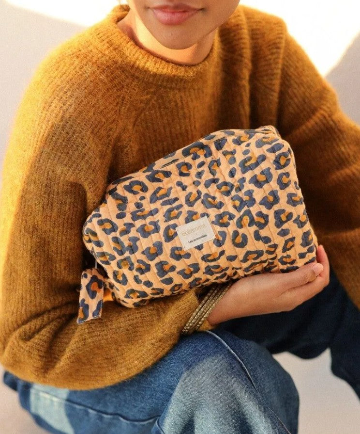 Grande trousse de toilette - Léopard Camel