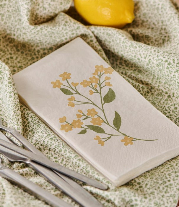 Serviettes en papier - Yellow flower - 16 pces - 95921-00
