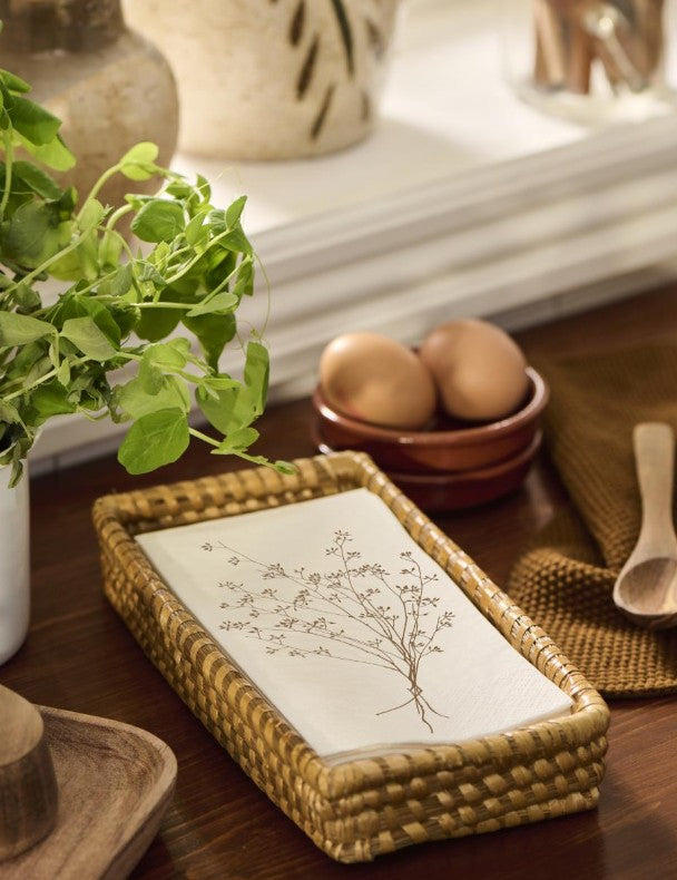Serviettes en papier - Brown flower silhouette - 16 pces - 95942-14