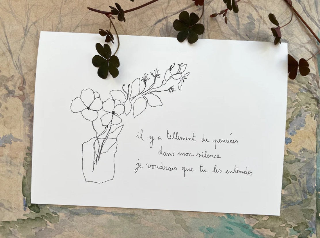 Carte Postale Double - Mon Silence