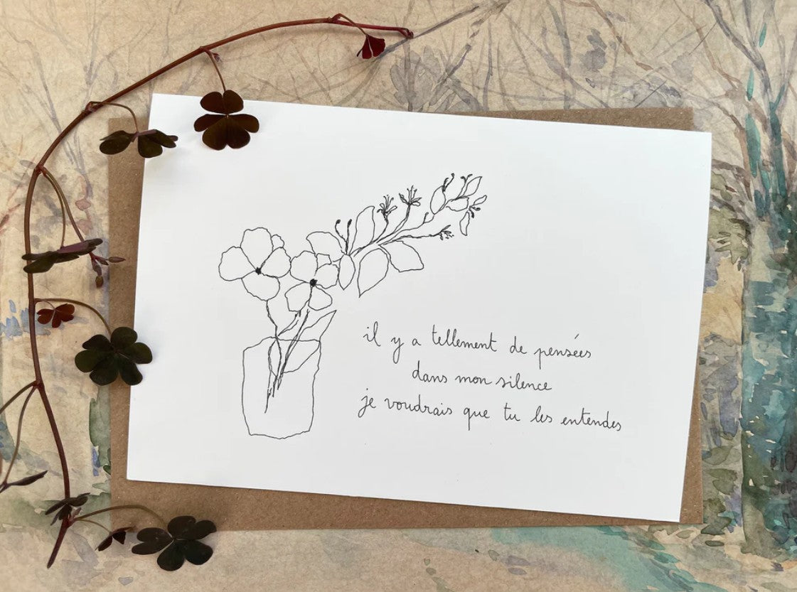 Carte Postale Double - Mon Silence