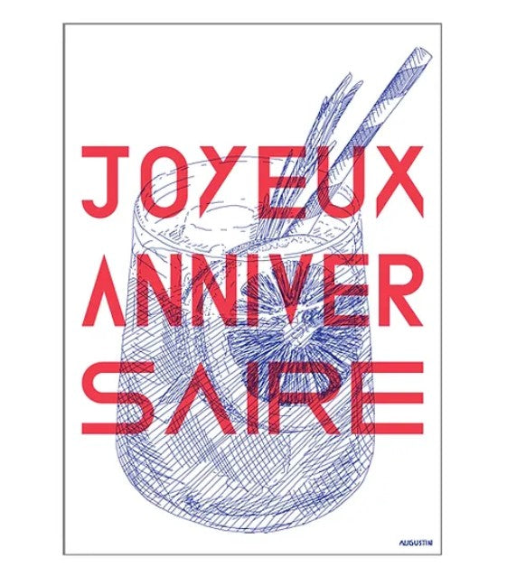 Carte A5 - Joyeux anniversaire rouge