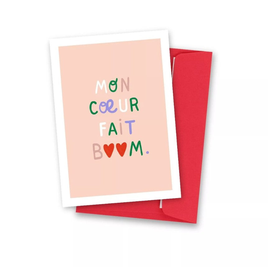 Carte postale - Mon coeur fait boom