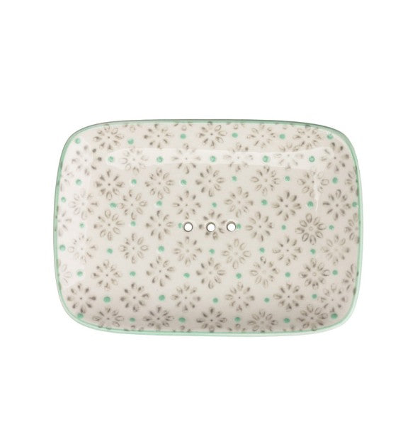 Soap Dish - traditional - motif bleu - POR697