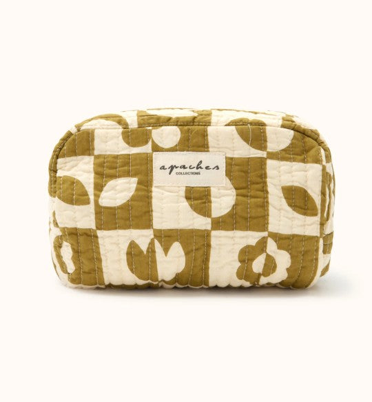 Petite trousse Gaya - Damier - Tobacco