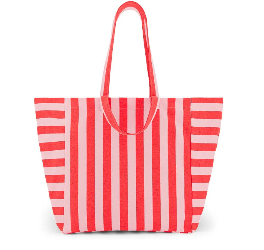 Sac Elisa - Rayures - Candy pink / tomato