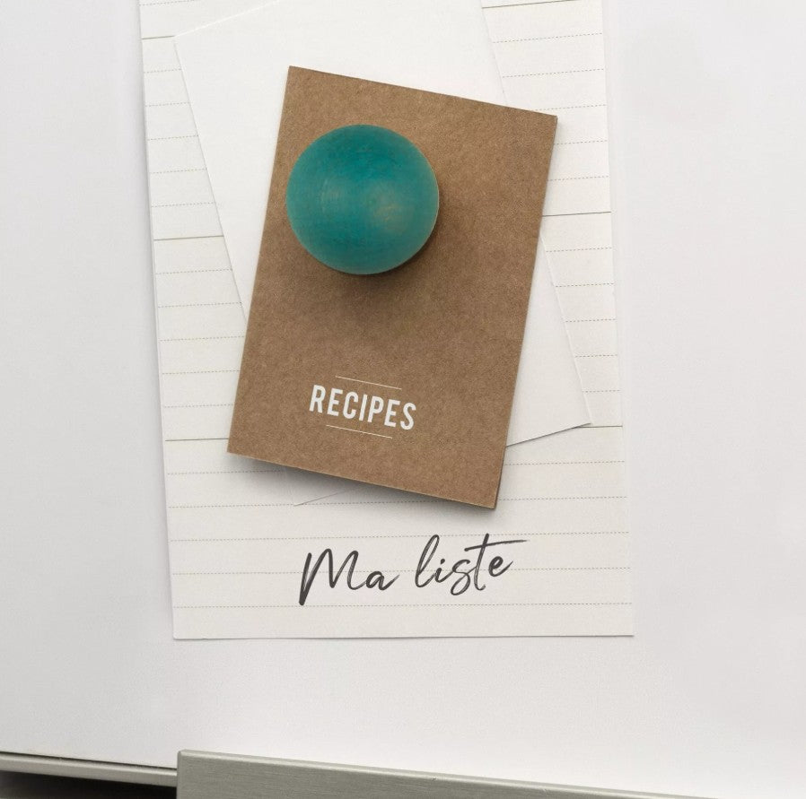 Pack de 3 petites boules magnétiques en bois - vert,bleu canard et bleu nuit