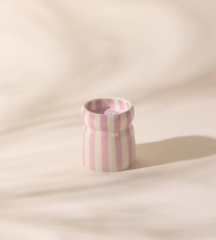 Bougie en céramique - Cabana Lavender Striped - Grecian Sand