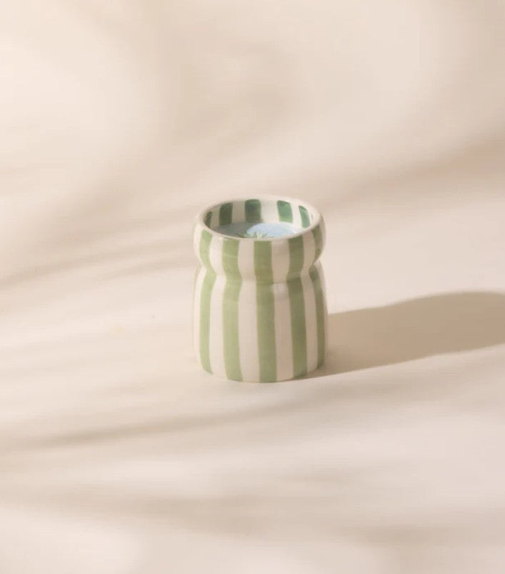 Bougie en céramique - Cabana Sage Striped - Bora Bora