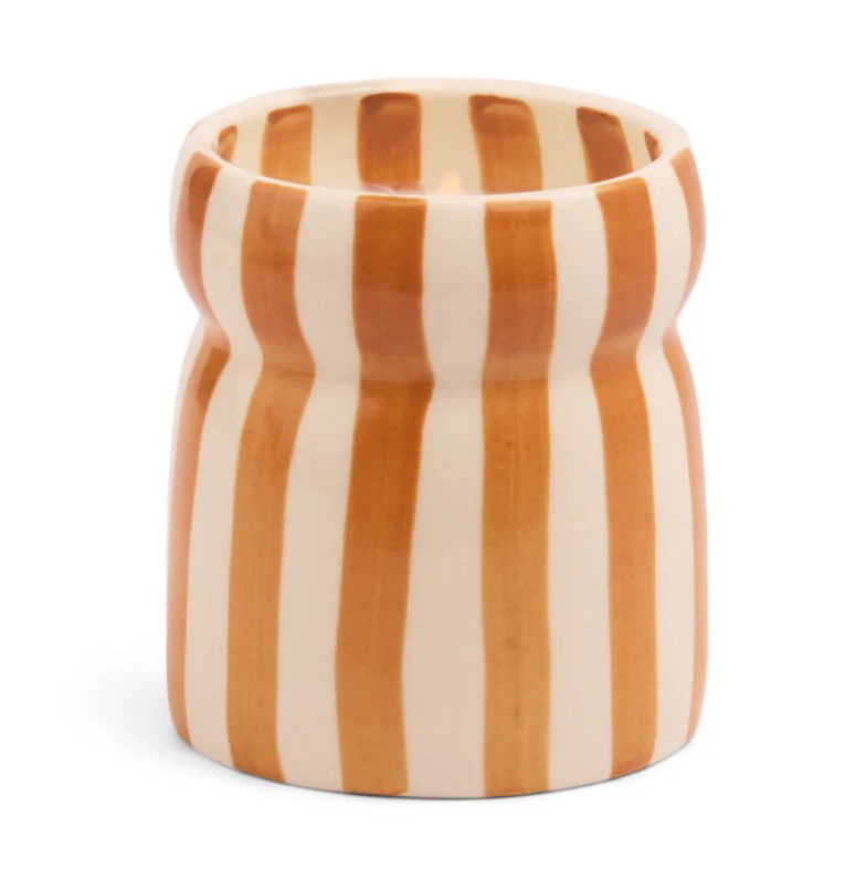 Bougie en céramique - Cabana Rust Striped - Sienna Sunset