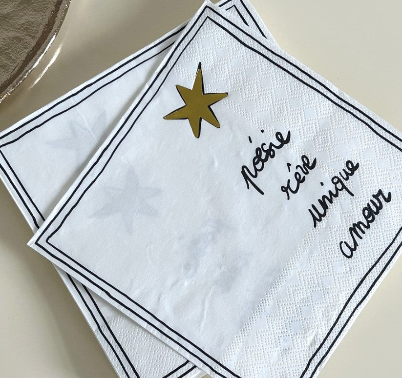 Serviettes en papier - poésie - pack de 20 - 017811