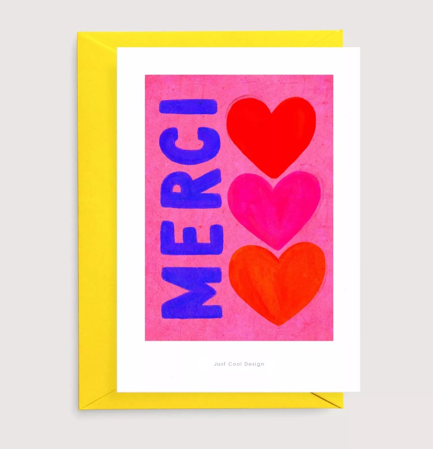 Carte postale avec enveloppe - Merci