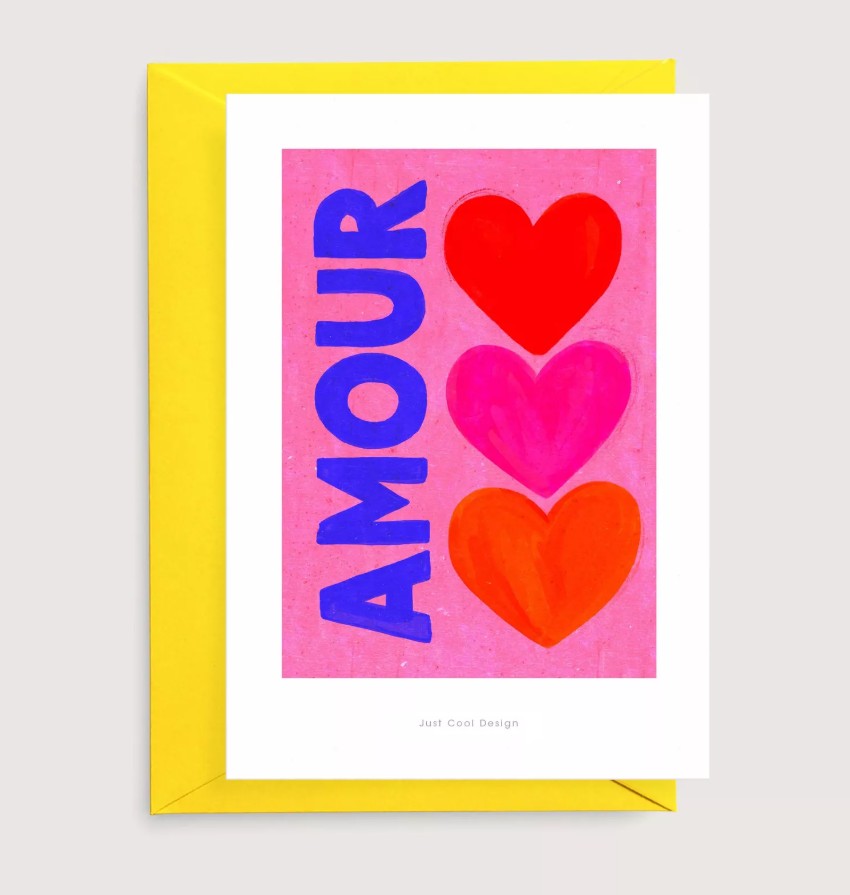 Carte postale avec enveloppe - Amour