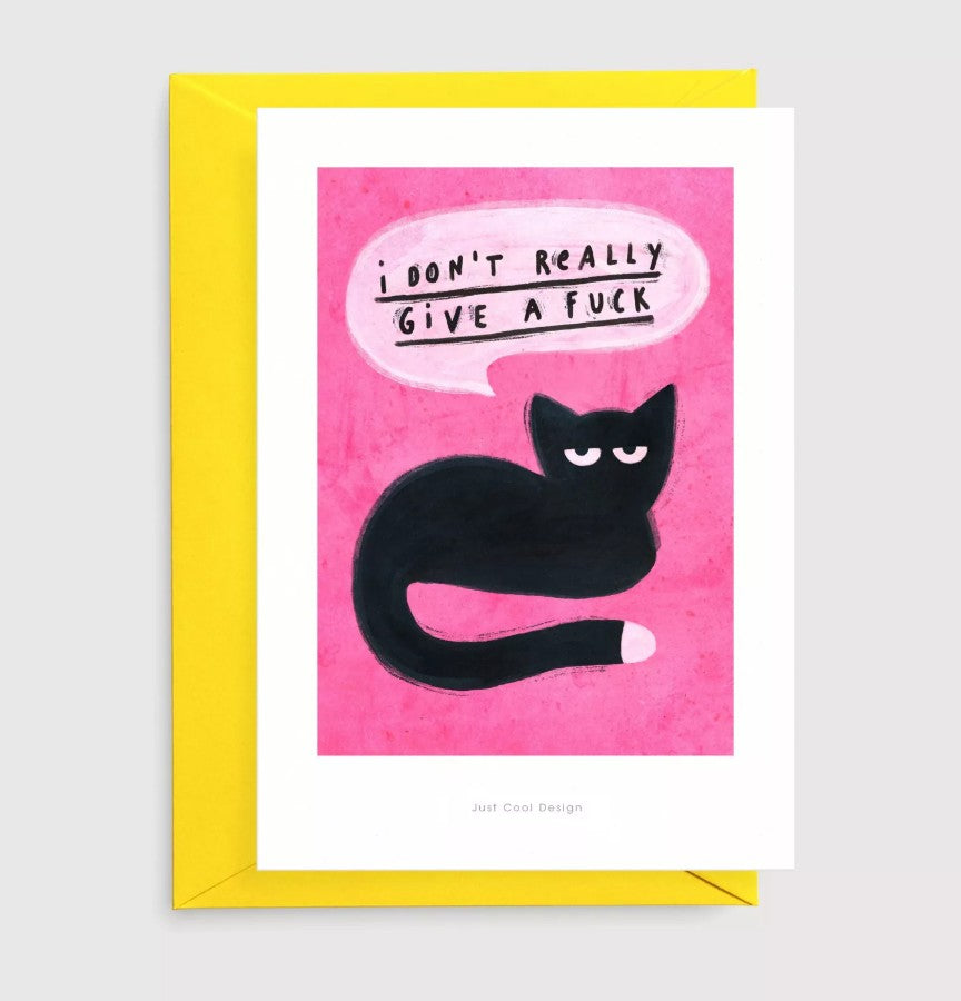 Carte postale avec enveloppe - Chat grognon